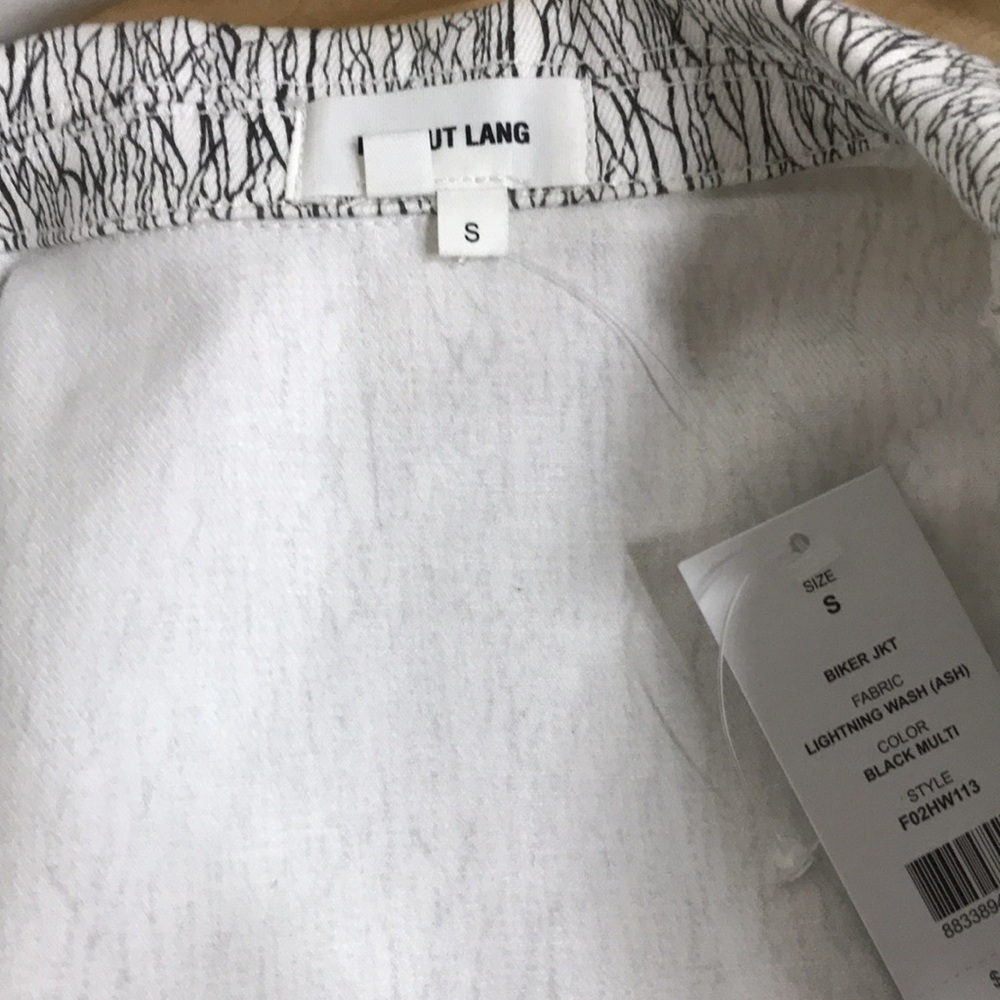 Helmut Lang White Denim Lightning Biker Moto Jacket - Picture 6 of 6